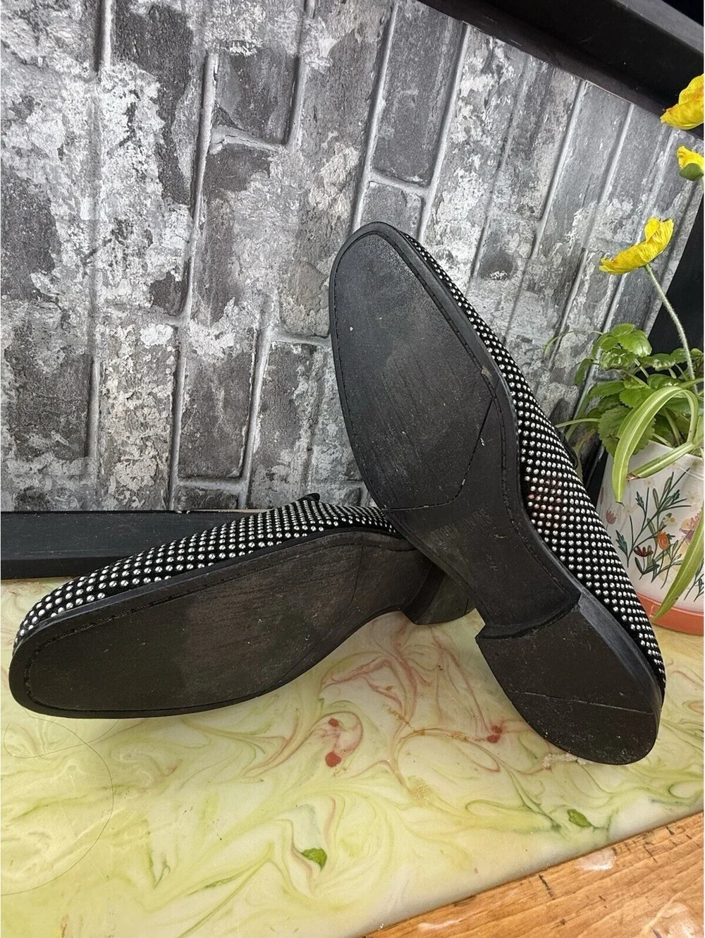 Stacy Adams 25228-042 Men’s Black/Silver Studded Slip-On Dress Loafer US 13 M